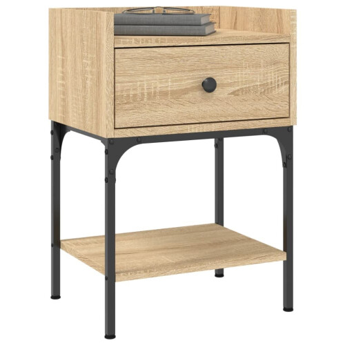 vidaXL Bedside Table Bedside Cabinet Side Table Sonoma Oak Engineered Wood 2
