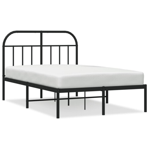 vidaXL metalsengestel med hovedgærde sort 120x200 cm 1