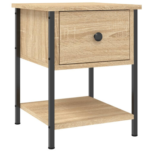 vidaXL Bedside Table Cabinet Side Table Nightstand Sonoma Oak Engineered Wood 1