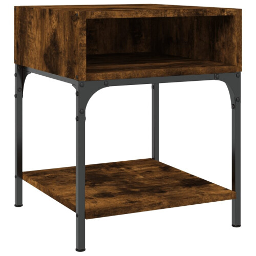 vidaXL Bedside Table Bedside Cabinet Side Table Smoked Oak Engineered Wood 1