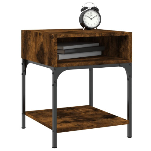 vidaXL Bedside Table Bedside Cabinet Side Table Smoked Oak Engineered Wood 2