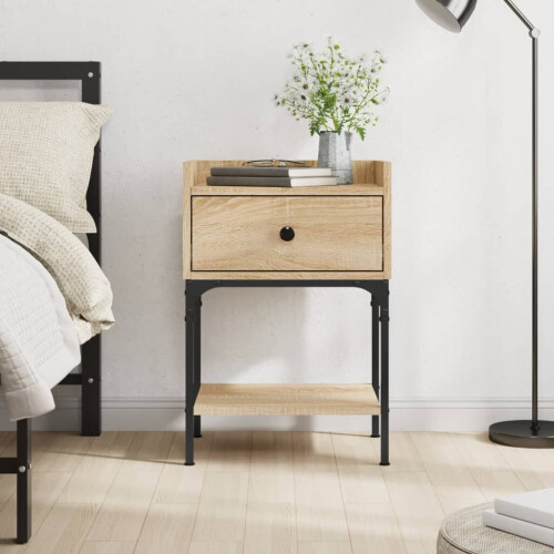 vidaXL Bedside Table Bedside Cabinet Side Table Sonoma Oak Engineered Wood