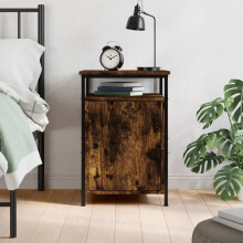 vidaXL Bedside Cabinet Bedside Table Side Table Smoked Oak Engineered Wood