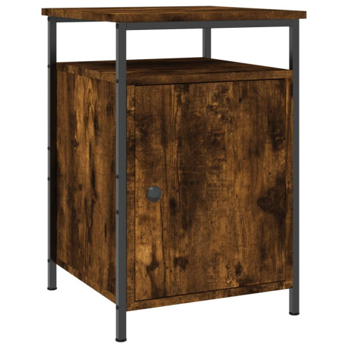 vidaXL Bedside Cabinet Bedside Table Side Table Smoked Oak Engineered Wood 1