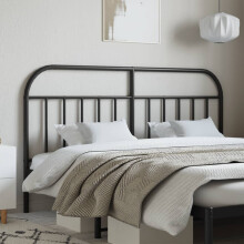 vidaXL Metal Headboard Bedroom Accessory Bed Header Bed Headboard Black 180 cm