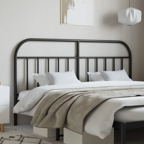 vidaXL Metal Headboard Bedroom Accessory Bed Header Bed Headboard Black 180 cm