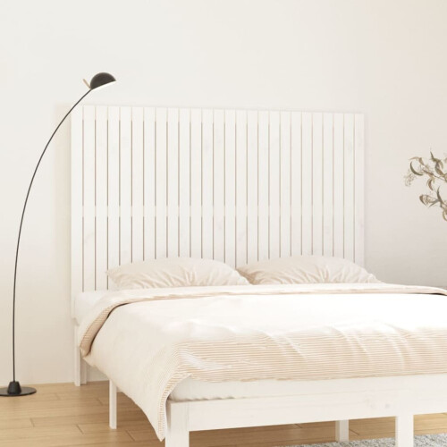 vidaXL Solid Wood Pine Wall Headboard White 166x3x110 cm Bedroom Bed Header