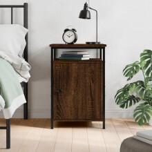 vidaXL Bedside Cabinet Bedside Table Side Table Brown Oak Engineered Wood