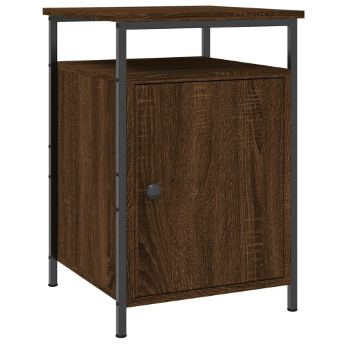 vidaXL Bedside Cabinet Bedside Table Side Table Brown Oak Engineered Wood 1