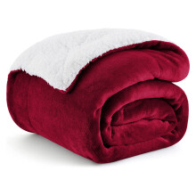(King: 200cm x 240cm, Bed) Reversible Sherpa Fleece Blanket Faux Fur Double King Fluffy Warm Sofa Bed Throw