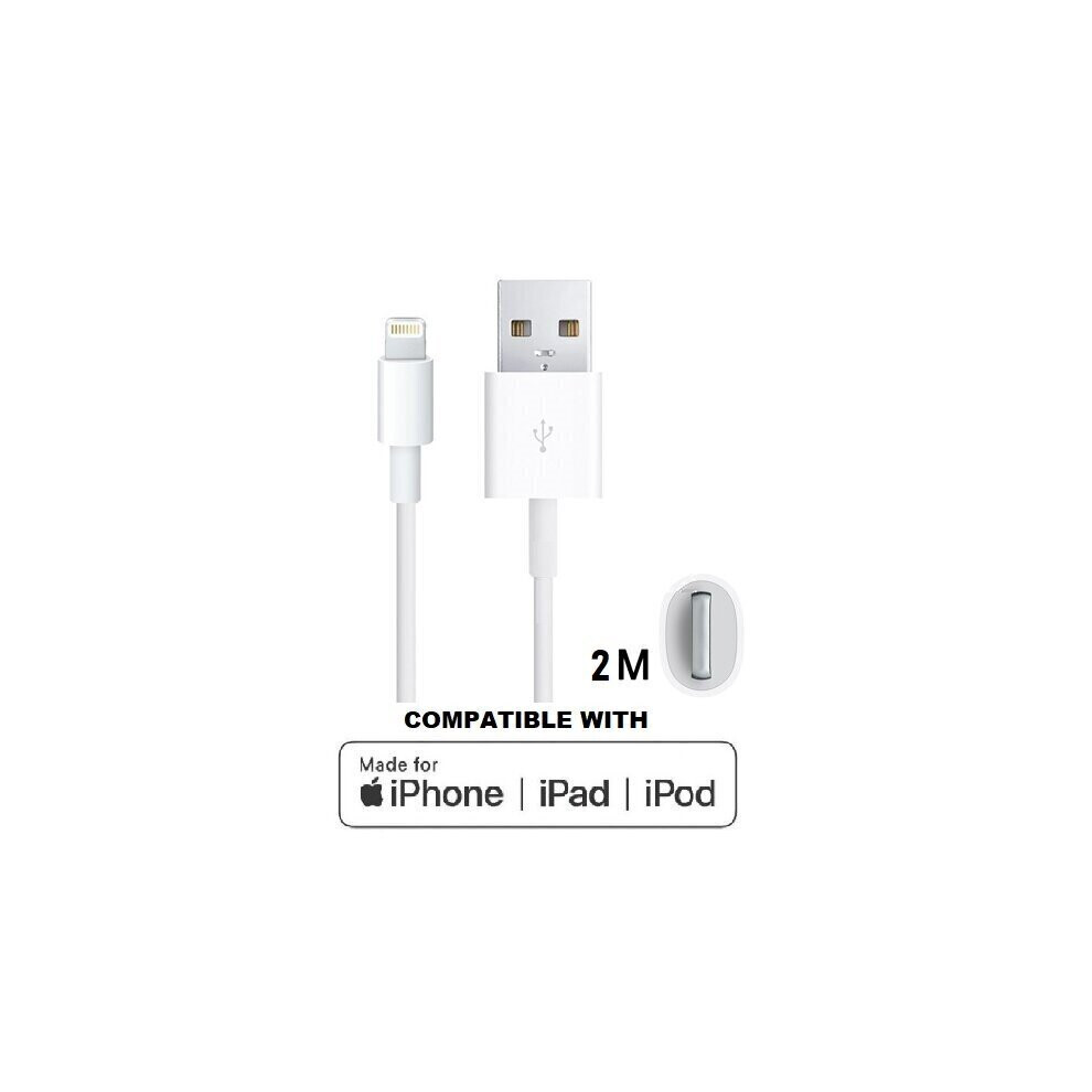 Replacement For Apple 2m Lightning To USB Charger Cable For iPhone 5, 5S, 6 7 8 11 & iPad Air Charger