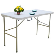(4ft) Heavy Duty Indoor/Outdoor Foldable Collapsible Tables Picnic Camping Outdoor Dining Market Paste Table with Handle