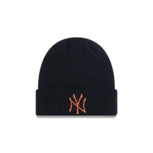 New York Yankees Beanie Cuff New Era Mens League Essential Black Brown