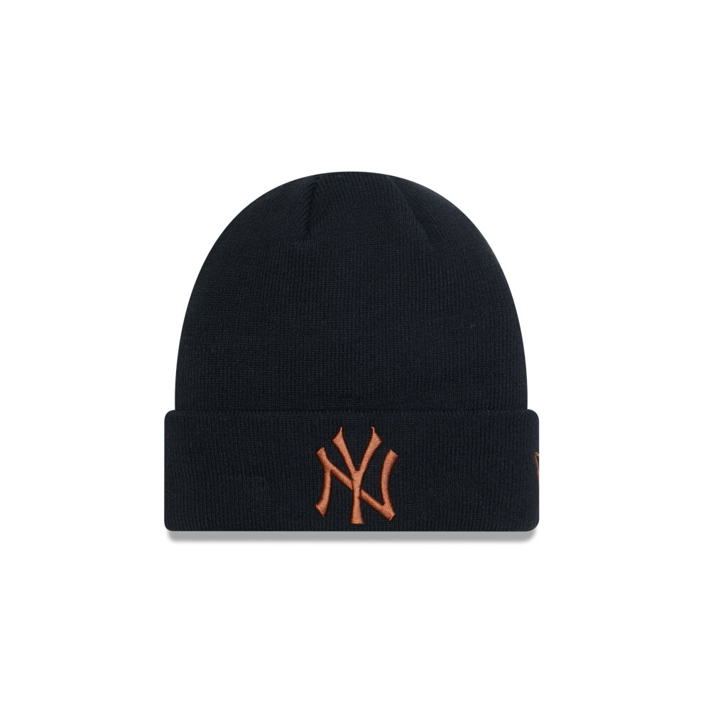 New Era Mens League Essential Cuff Beanie ~ New York Yankees Brown Black
