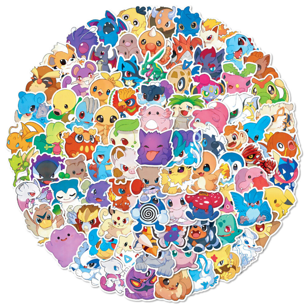 100 pcs Anime Cartoon Stickers Vinyl waterproof stickers for water bottles, water bottles, scrapbooking, laptops, luggage, mobile phones