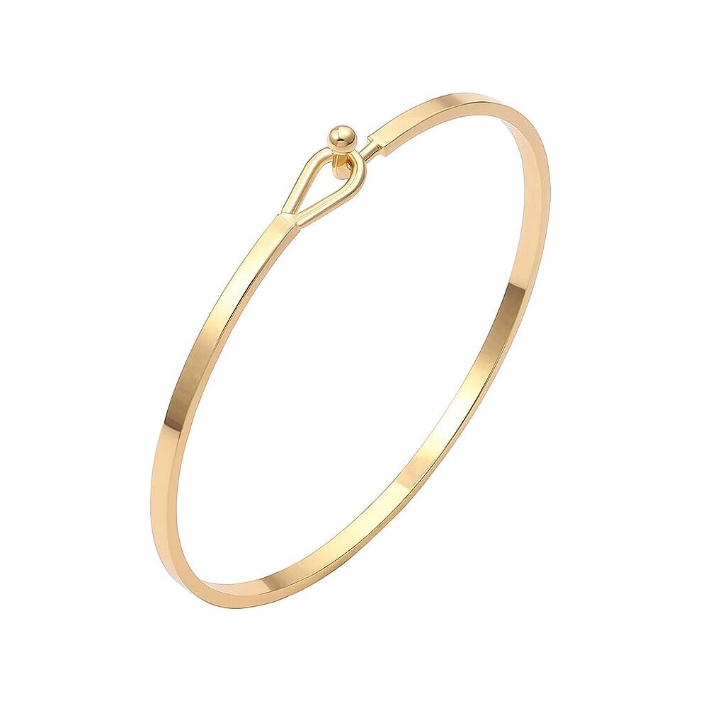 Mascot Dainty Bar Bracelet For Women Simple Delicate Thin Cuff Bangle Hook Bracelet 18K Plated Handmade Minimalist Jewelry Gold