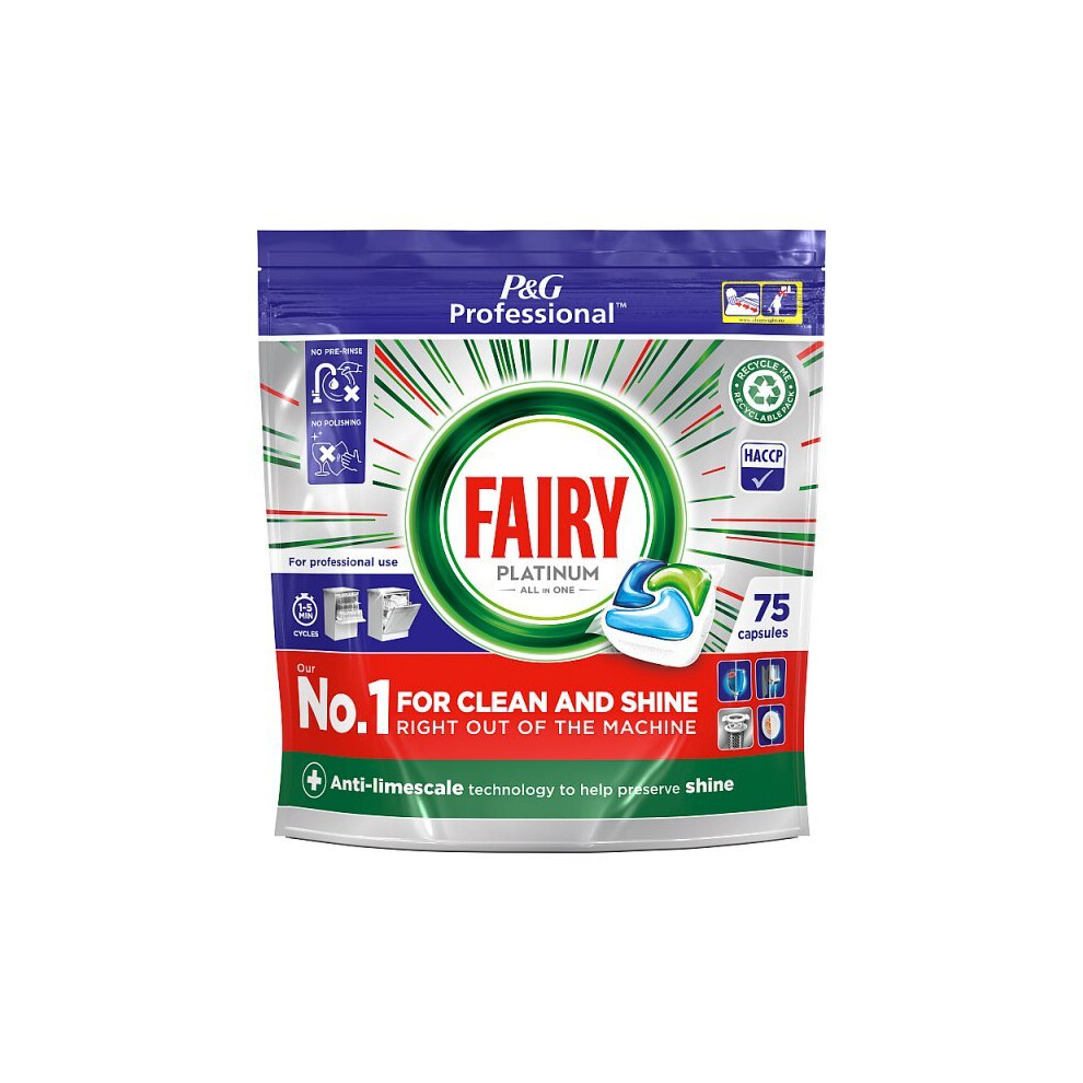 Fairy Professional Platinum Dishwasher Tablets Regular 75 capsules