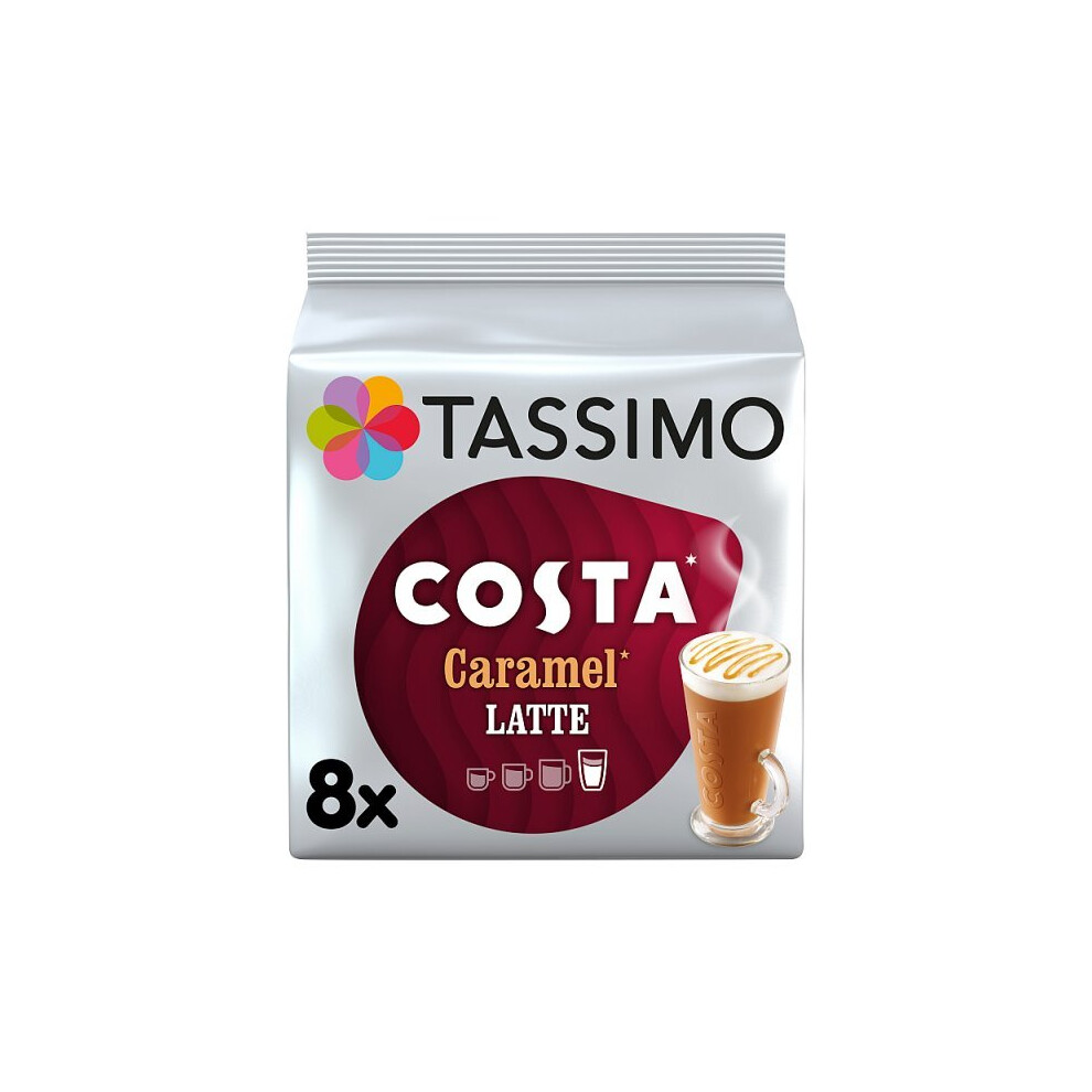 Tassimo Costa Caramel Latte Coffee Pods X8 Cream