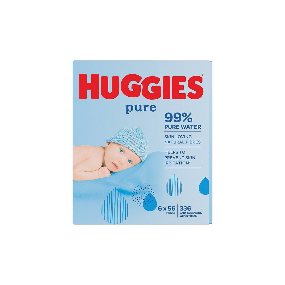 HuggiesÃ Pure Baby Wipes - 6 Packs (56 Wipes) (Case of 10)