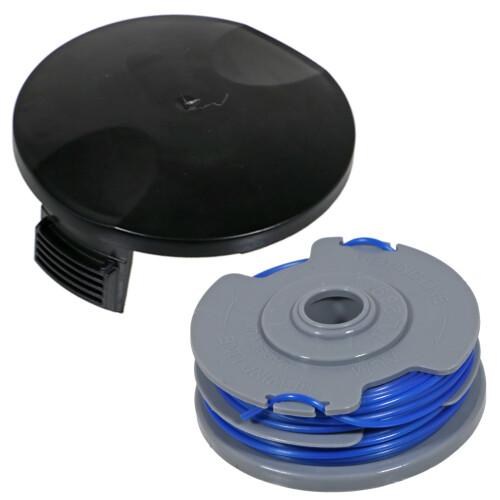 SPARES2GO Strimmer Spool Line + Cap for MacAllister GTB2-600 MGT 600 Trimmer