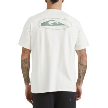 (L, Snow White) Quiksilver Mens Mikey Short Sleeve Crew Neck Cotton T-Shirt Top Tee - Snow White