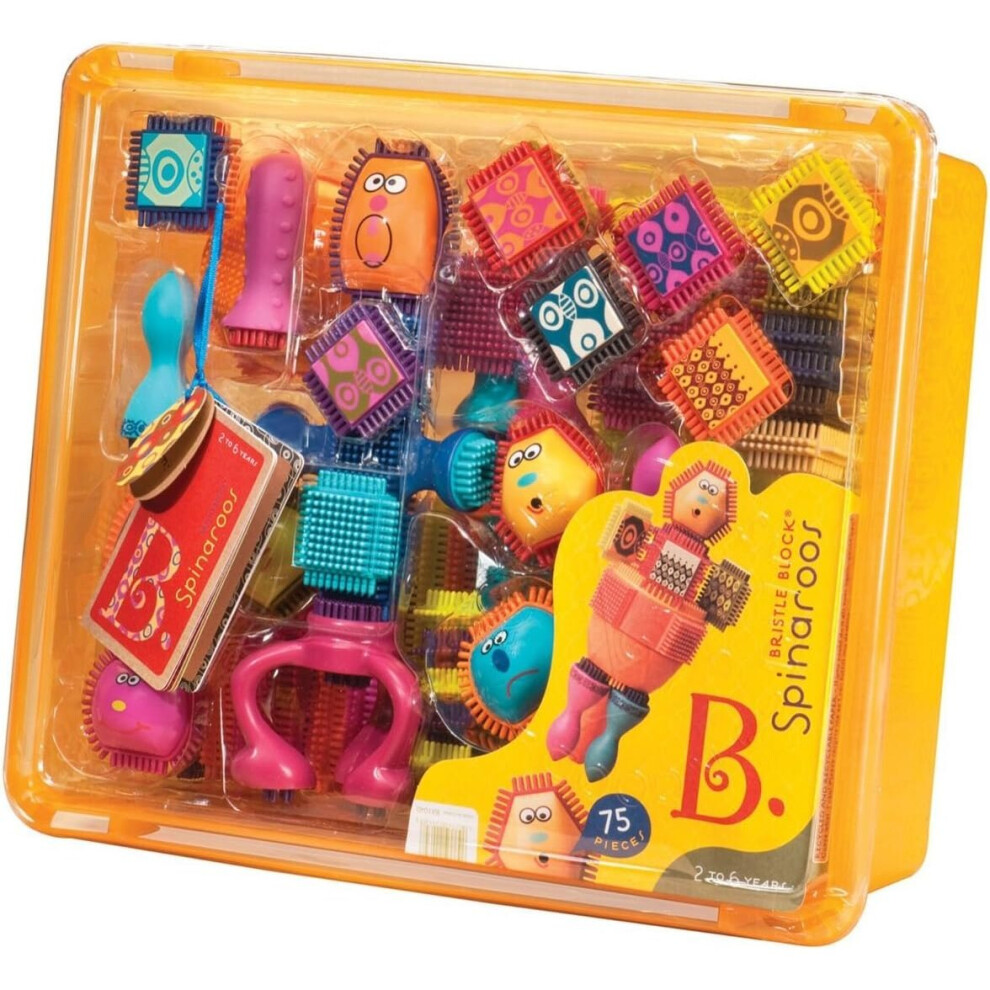 B. Toys Bristle Block Spinaroos Official Toy Building Blocks For Toddlers 75 Pcs
