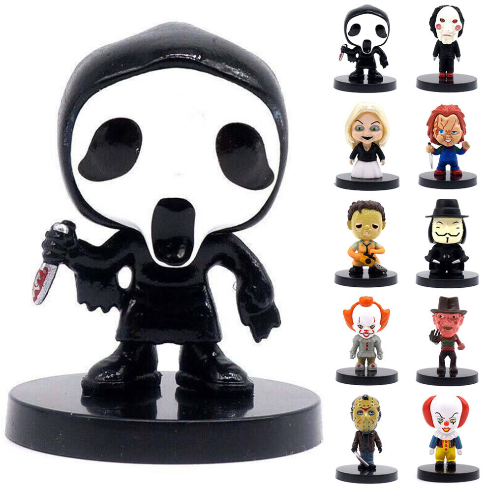 10Pcs Set Horror Movie Theme Bride of Chucky Halloween Action Figure Collection Model Toys