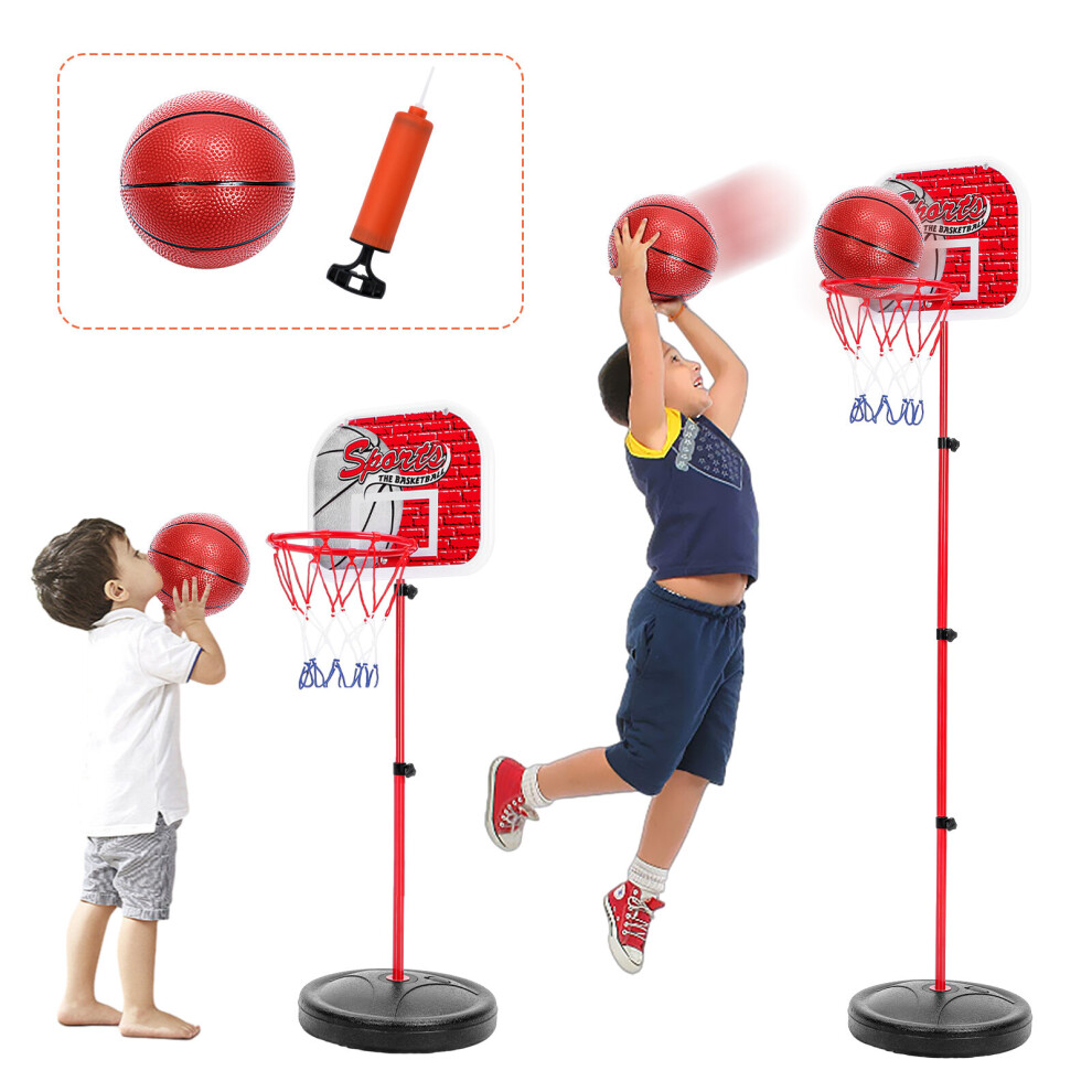 145cm Basketball Hoop Net Kids Backboard Stand Rack Set Adjustable