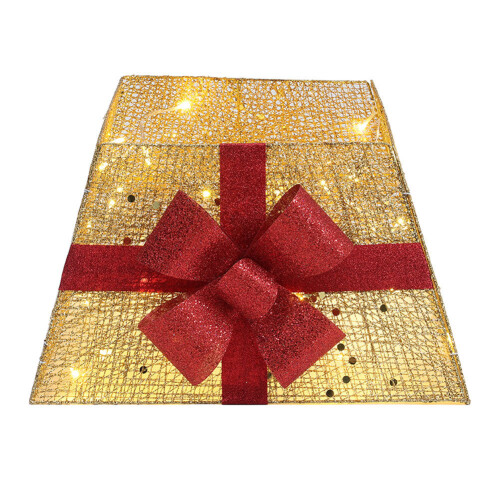 Living And Home Square Christmas Tree Fence Decor with Bow Tie 2