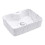 Living And Home Rectangular White Ceramic Marble Effect Texture Countertop Basin Bathroom Sink W 480mm x D 370mm 3