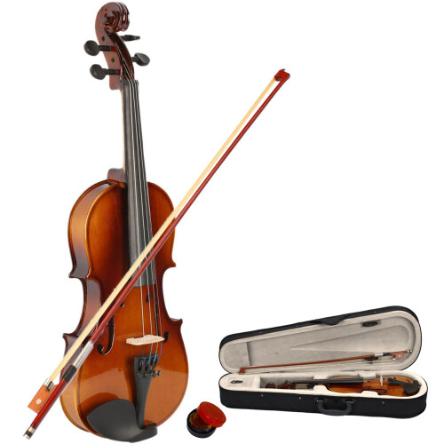 1/2 Size Natural Acoustic Violin with Case+ Bow + Rosin