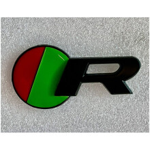 Metal Emblem Body Rear Trunk Badge R Logo Sticker For Jaguar Black