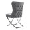 Living And Home (Grey) Set of 2 High Back Velvet Dining Chairs 4