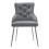 Living And Home Grey Velvet Tufted Dining Chair with Cushion 2