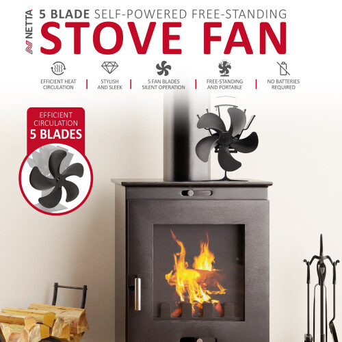 NETTA NETTA 5 Blade Self-Powered Stove Fan 1