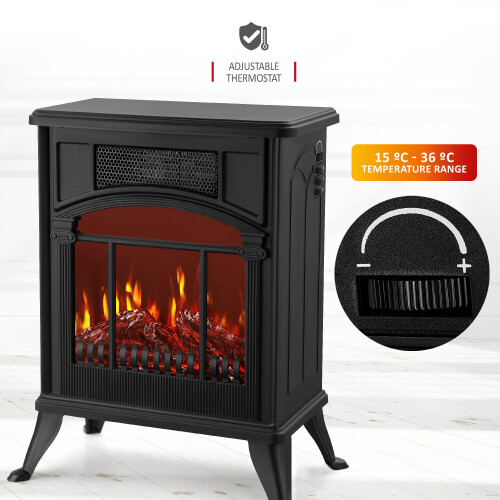 NETTA NETTA 1900W Arch Fireplace Stove Heater with Flame Effect - Black 2