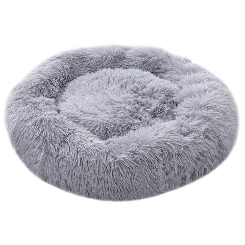Living And Home (Light Grey, 60CM) Round Donut Plush Pet Dog Cuddler Bed 1