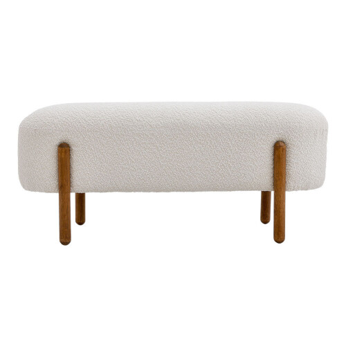 Living And Home (Beige) Contemporary Upholstered Bench 2