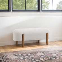 (Beige) Contemporary Upholstered Bench