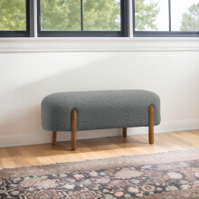 (Grey) Contemporary Upholstered Bench