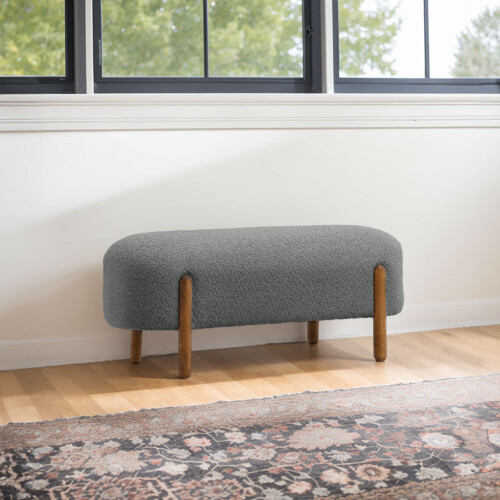 Living And Home (Grey) Contemporary Upholstered Bench