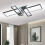 Living And Home (120*80cm) Geometric Black Frame LED Ceiling Light 3