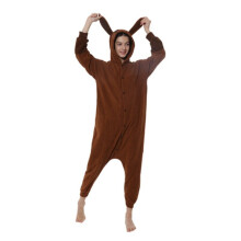 (L) Animal cartoon one-piece pajamas shaking grain velvet Ibey animal series couple models of home wear(Café Ibe)
