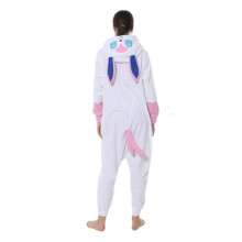 (M) Animal cartoon one-piece pajamas shaking grain velvet Ibey animal series couple models of home wear(WHITE)
