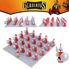(Gray spartan) 21PCS Roman Golden Knight Warrior Minifigures Toys Action figures Building Toys Medieval Soldier Construction Assembly Blocks Best Gift