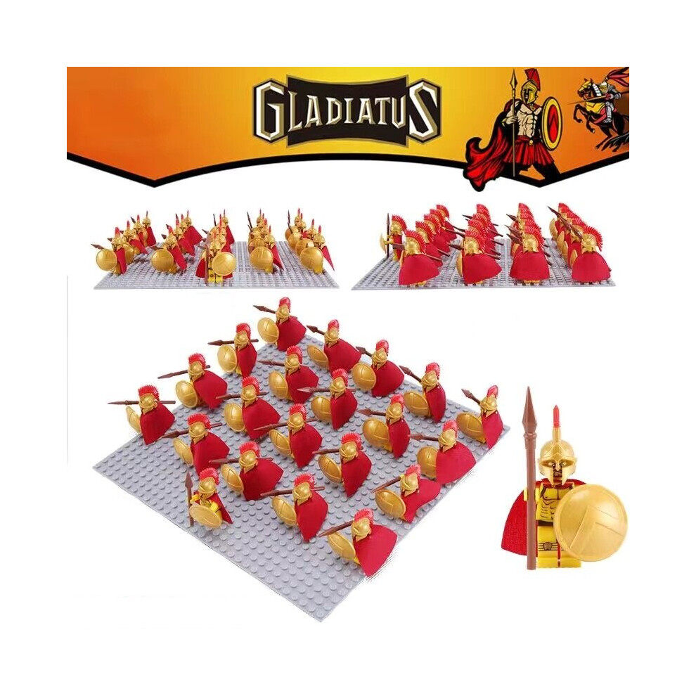 Sunvivid (Roman Commander) 21Pcs Roman Golden Knight Warrior Minifigures Toys Action Figures Building Toys Medieval Soldier Construction Assembly Blocks Best G