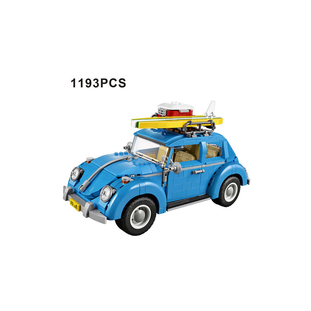 (NO Original Box, 1193PCS) 1193pcs Technical Bule Beetle Building Blocks Classic Car 10252 Model 