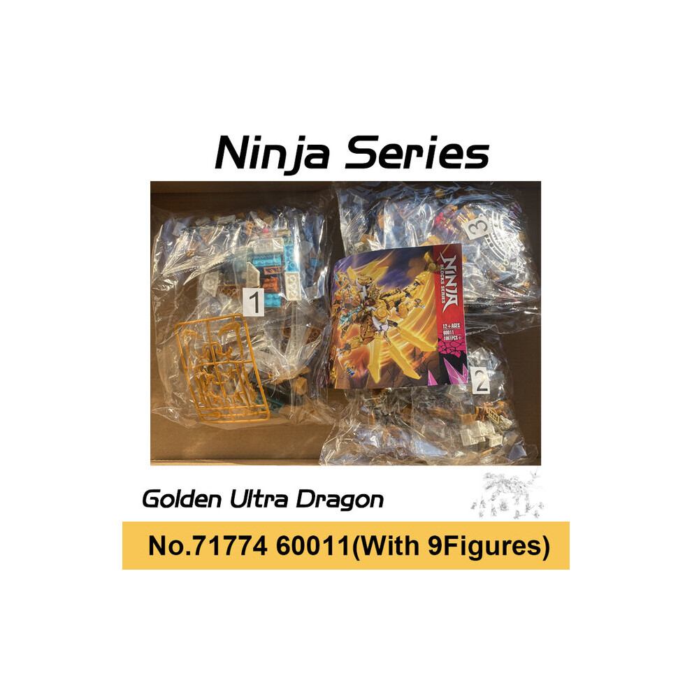 (Golden Dragon) New Ninja Series Lloyd Golden Ultra Dragon Building Blocks Four Headed 