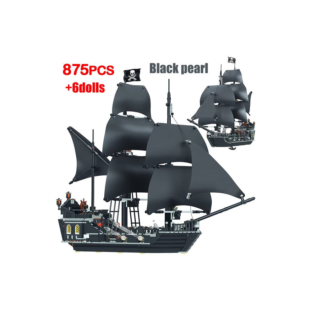 (Black Pearl) City Of The Caribbean Pirates Ships Building Blocks DIY 4195 Queen Annes