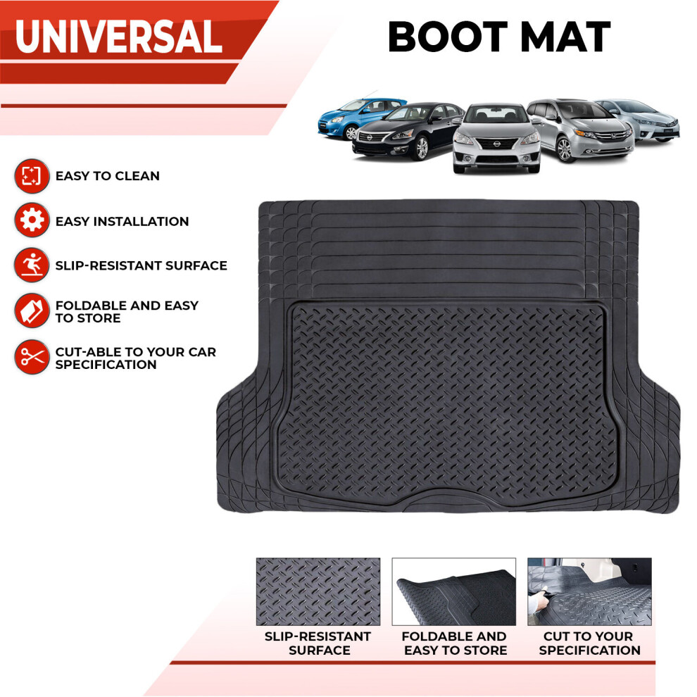 Universal Car Boot Mat Rubber Protector Non Slip Large Lightweight Cut To Size 5068649818498